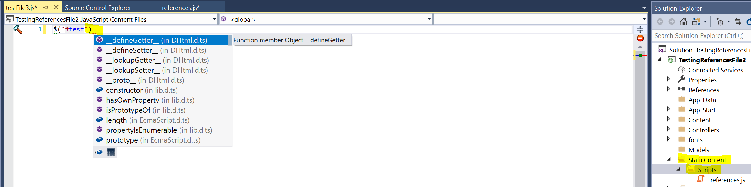 The _references.js file in action
